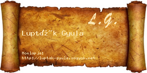 Lupták Gyula névjegykártya