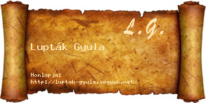 Lupták Gyula névjegykártya